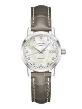 Часы с автоподзаводом на ремне из кожи аллигатора Longines 1832