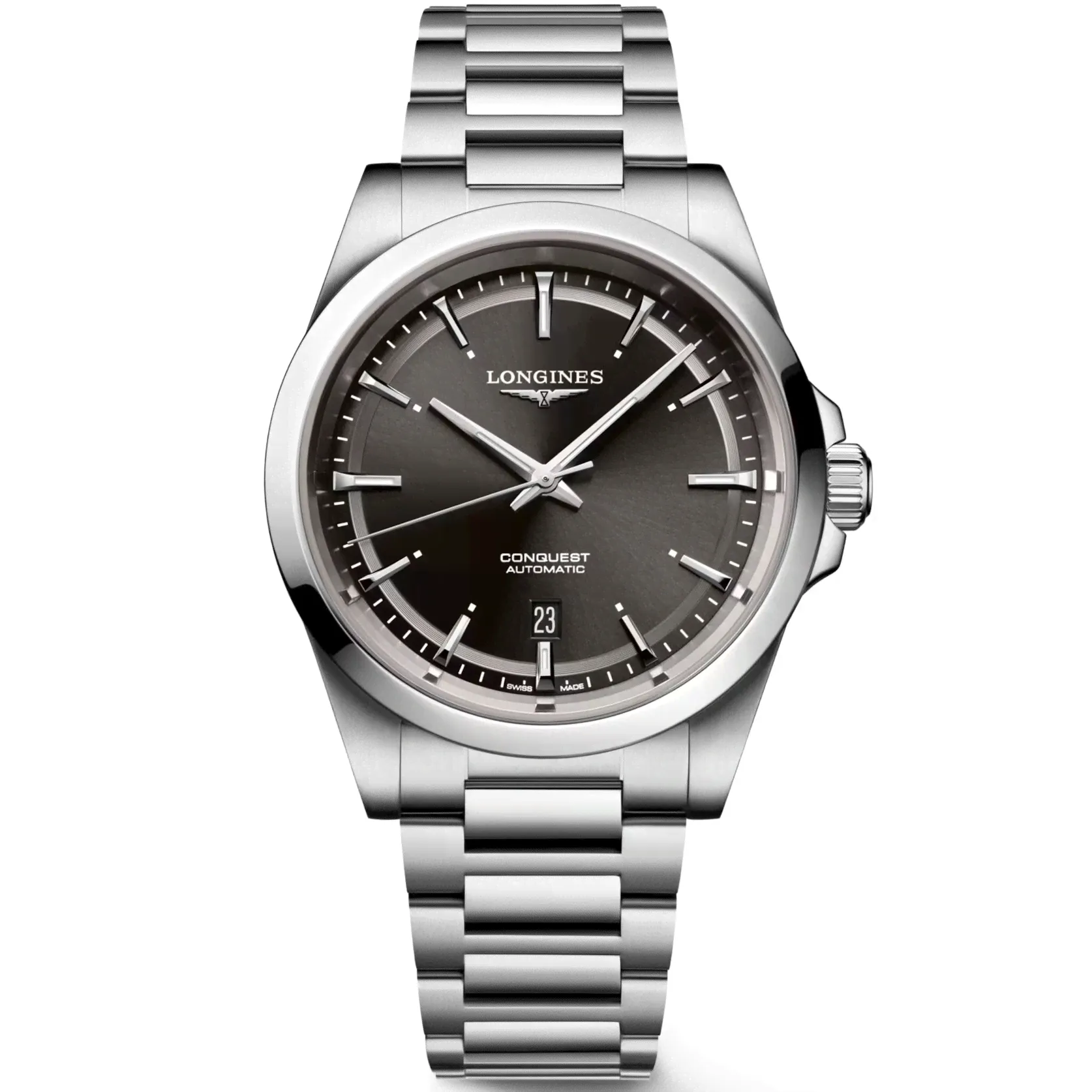 Longines Conquest 2023 41 мм черная автоматическая сталь L3.830.4.52.6-0