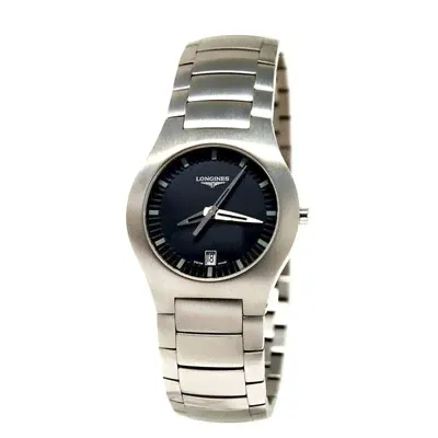 Longines Oposition Quartz Black Dial Ladies Watch l3.505.4.52.6 (чёрный, mbz8546)-0