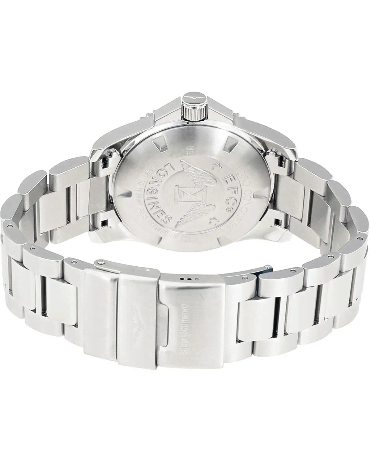 Швейцарские механические часы с автопозаводом Longines HydroConquest Auto L3.742.4.56.6 на стальном браслете, с водозащитой 30 бар и международной гарантией от производителя-0