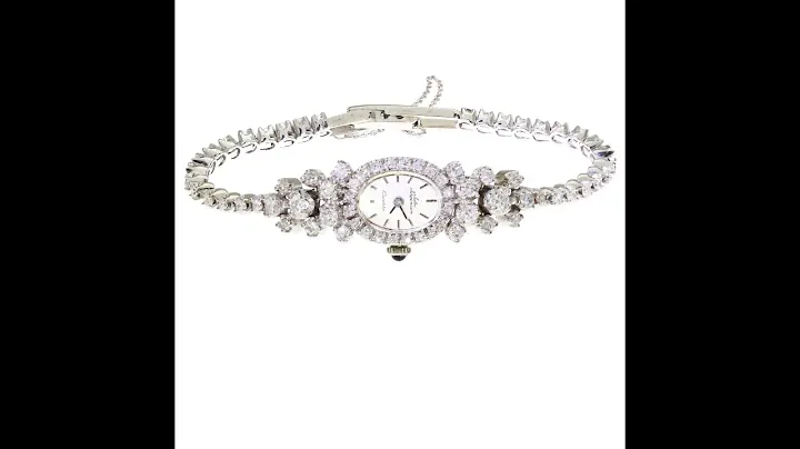 Jules Jurgensen Watch Ladies Quartz Diamond Cocktail 14K White Gold