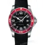 Ремешок для часов Longines, чёрный, резиновый, 21/19, без замка, Conquest