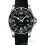 Ремешок для часов Longines, чёрный, резиновый, 21/19, без замка, Conquest-1