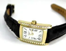 Золотые женские часы Longines с бриллиантами