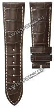 Коричневый кожаный ремешок Longines L682111187, аллигатор, 25/20, без замка, для часов Longines Master Collection L2.841.4, L2.840.4, L2.640.4, L2.689.4