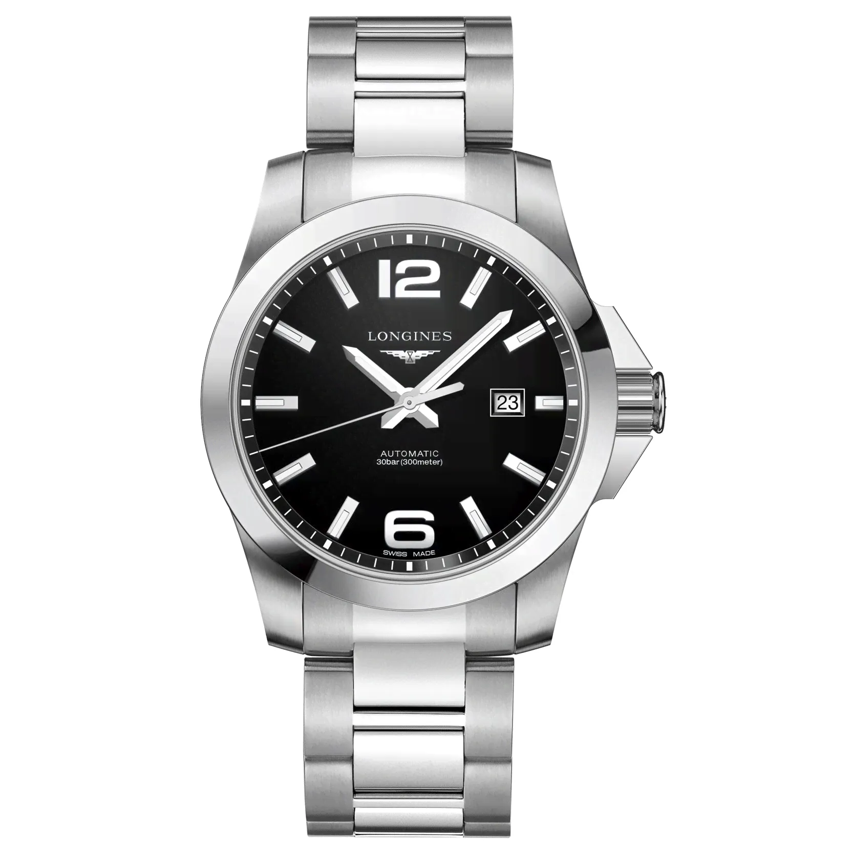 Longines Часы Conquest 43mm черная автоматическая сталь L3.778.4.58.6-0